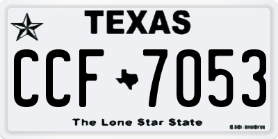 TX license plate CCF7053
