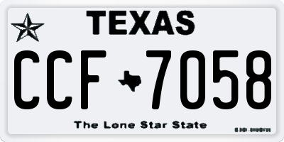 TX license plate CCF7058