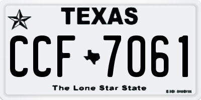 TX license plate CCF7061