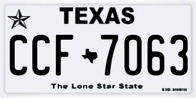 TX license plate CCF7063