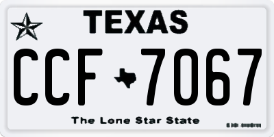TX license plate CCF7067