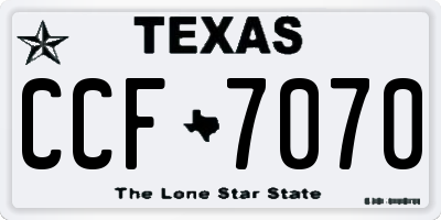 TX license plate CCF7070