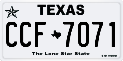 TX license plate CCF7071