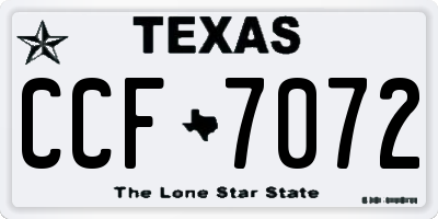 TX license plate CCF7072
