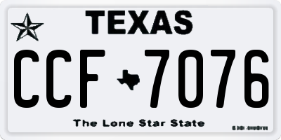 TX license plate CCF7076
