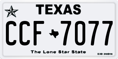 TX license plate CCF7077