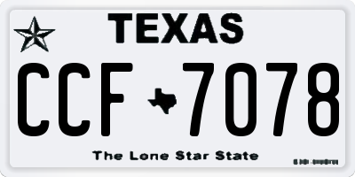 TX license plate CCF7078