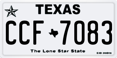 TX license plate CCF7083