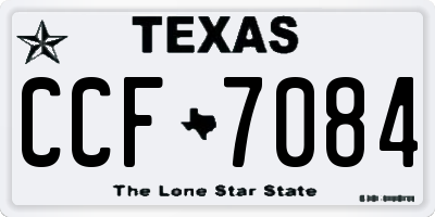 TX license plate CCF7084