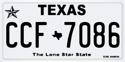 TX license plate CCF7086