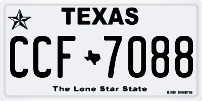 TX license plate CCF7088