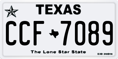 TX license plate CCF7089
