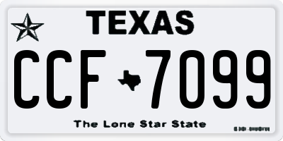 TX license plate CCF7099