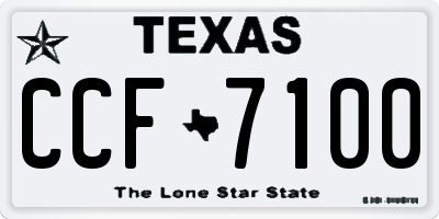 TX license plate CCF7100
