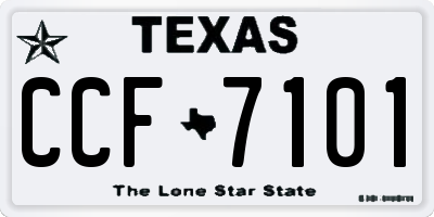 TX license plate CCF7101