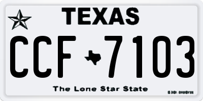 TX license plate CCF7103