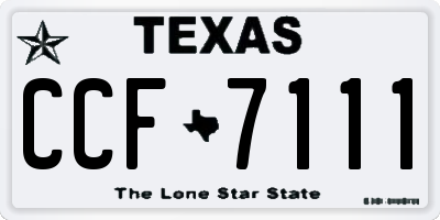 TX license plate CCF7111