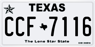 TX license plate CCF7116