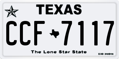 TX license plate CCF7117