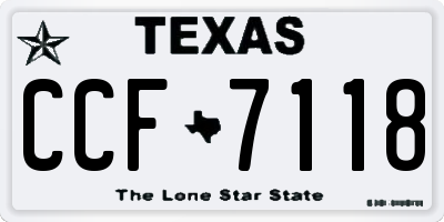 TX license plate CCF7118