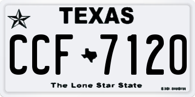 TX license plate CCF7120