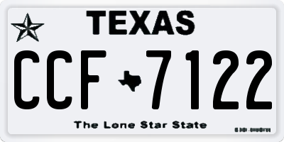 TX license plate CCF7122
