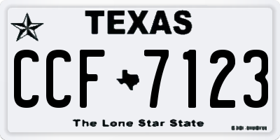 TX license plate CCF7123
