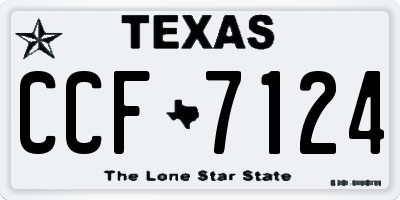 TX license plate CCF7124