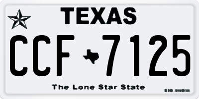 TX license plate CCF7125
