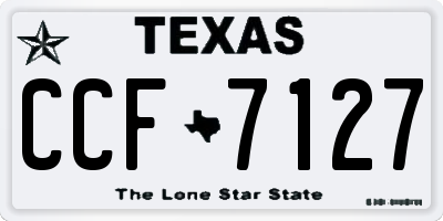 TX license plate CCF7127