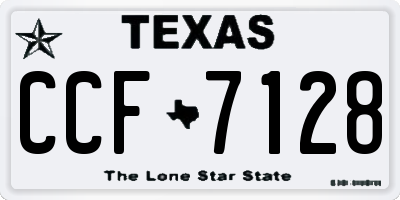 TX license plate CCF7128
