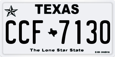 TX license plate CCF7130
