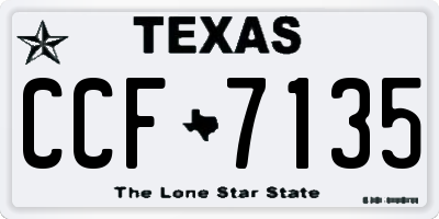 TX license plate CCF7135