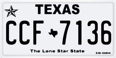 TX license plate CCF7136