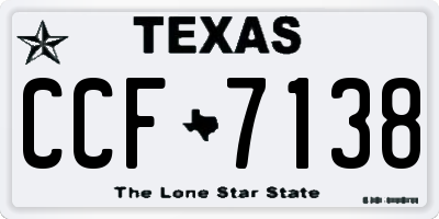 TX license plate CCF7138