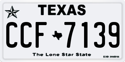 TX license plate CCF7139