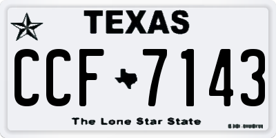 TX license plate CCF7143