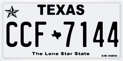 TX license plate CCF7144