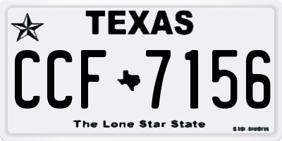TX license plate CCF7156