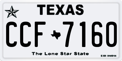 TX license plate CCF7160