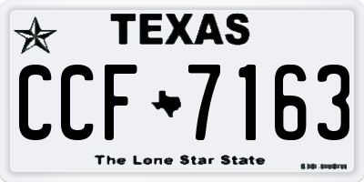 TX license plate CCF7163