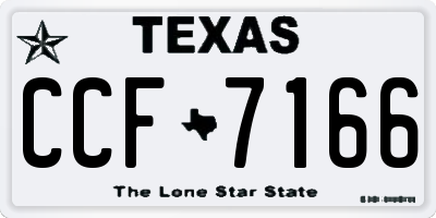 TX license plate CCF7166