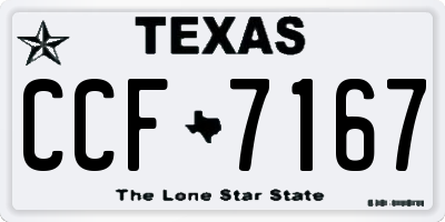 TX license plate CCF7167
