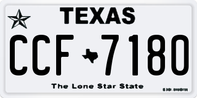 TX license plate CCF7180