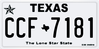 TX license plate CCF7181