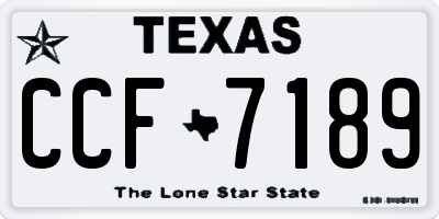 TX license plate CCF7189