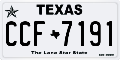 TX license plate CCF7191