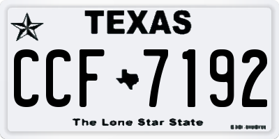 TX license plate CCF7192