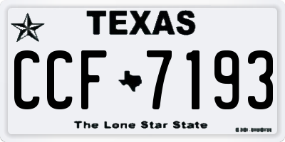 TX license plate CCF7193