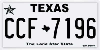 TX license plate CCF7196